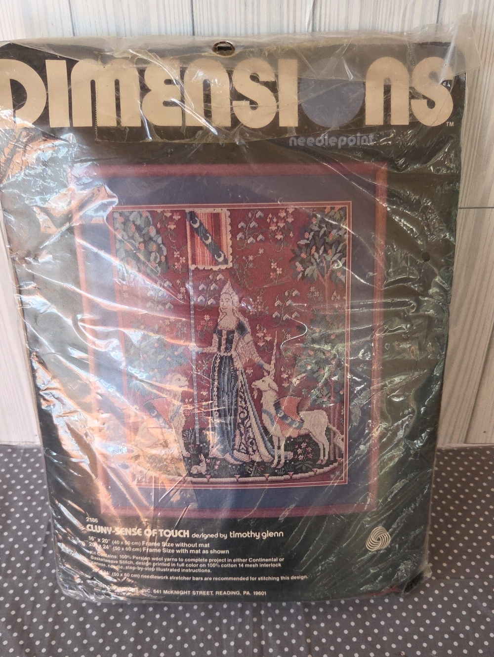 Dimensions Needlepoint Wall Art - Red and Blue Tapestry Design